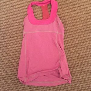 Pink lulu scoop neck workout tank