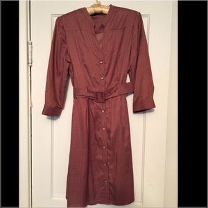 Shirt dress with belt