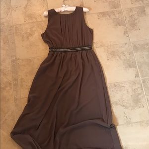 Ginger Rogers-style mocha beaded evening dress