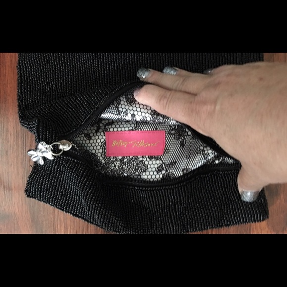 Betsey Johnson fold over beaded skull clutch - Picture 4 of 4
