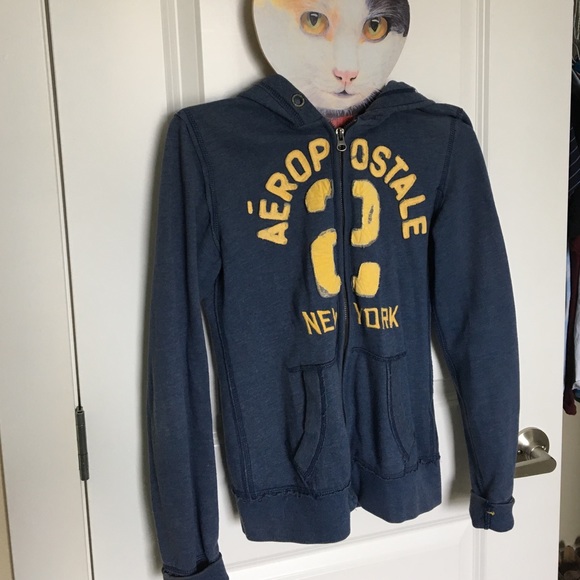 Aeropostale blue and yellow jacket with hood