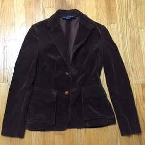 Ralph Lauren Polo Brown Corduroy Coat Sz 4 Blazer