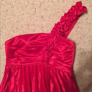 Red floor length dress