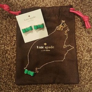 Kate Spade bow necklace and earrings set