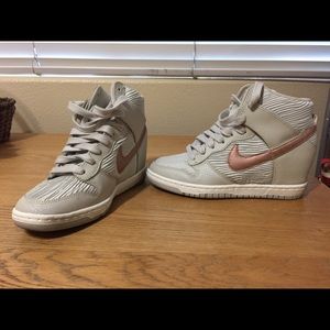 Nike Women Size 6 high top wedge sneakers