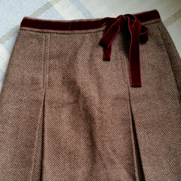 J Crew wool pleated skirt