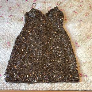 Chaché brand sequin copper color size 10 dress.