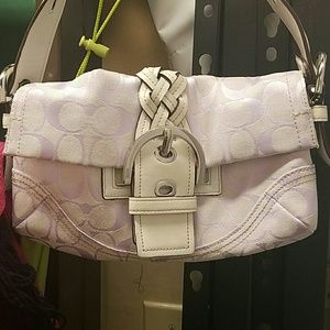 Coach pastel purple and white hand bag!