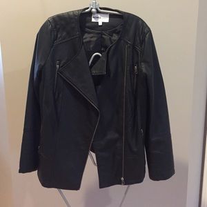 Vegan leather maternity jacket