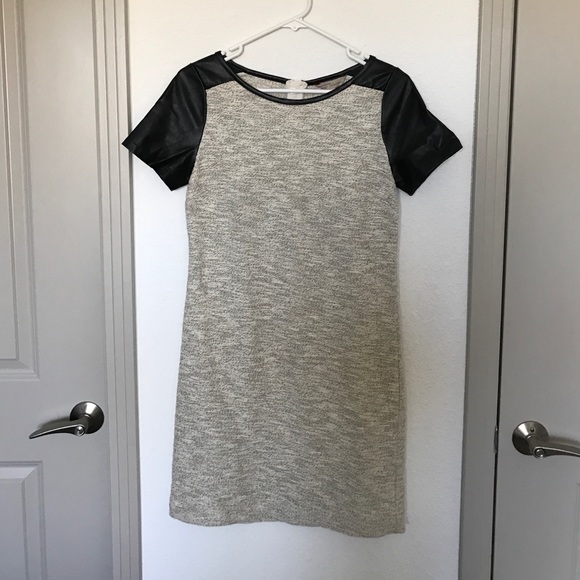 Banana Republic Faux Leather Sleeve Dress