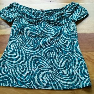 Express swirl built in bra drop shoulder top