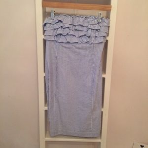 Vineyard vines Seersucker strapless dress