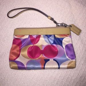 Multi colored coach 👛 wristlet