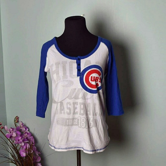 Tops - Adorable Cubs Blue & White Baseball Top