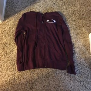 Maroon Oakley zip up hoodie