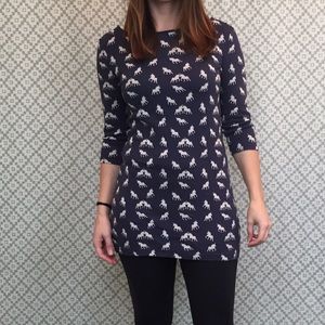 Unicorn printed tunic with gold buttons