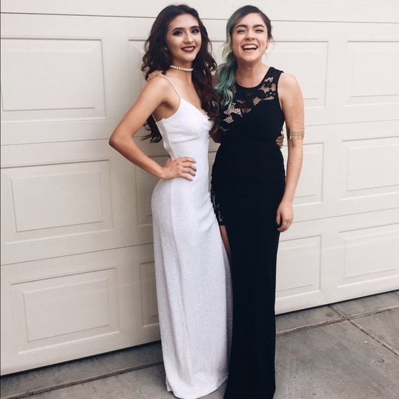 White sparkly formal dress