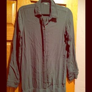 Monrow green romper. Medium