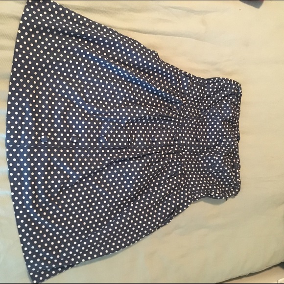 Blue strapless dress