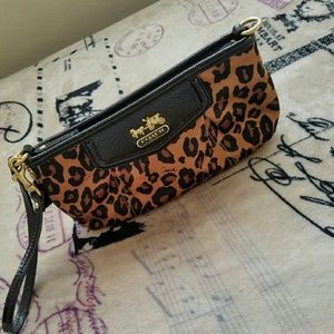 COACH leopard print wristlet