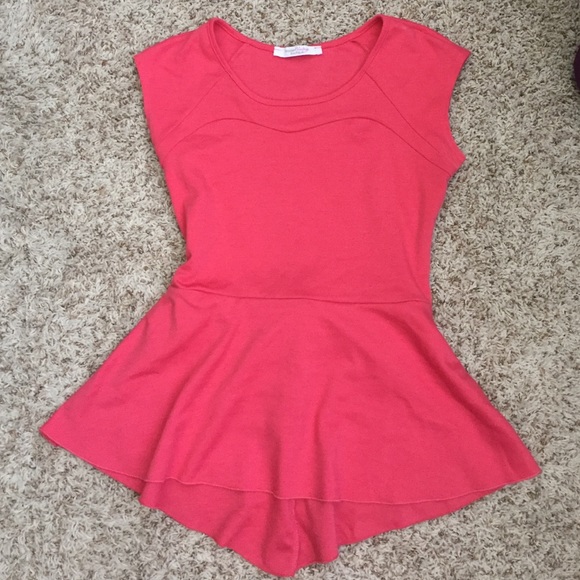 Coral peplum top
