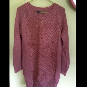 Francesca's Mauve/pink sweater dress size small.