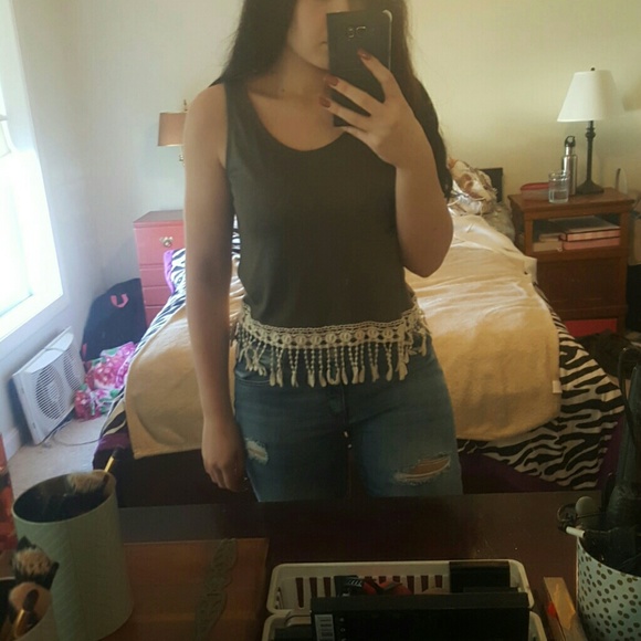 Army green tank top