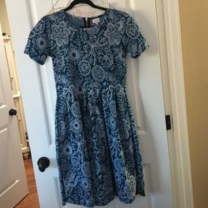 LuLaRoe Dress blue and white flowers