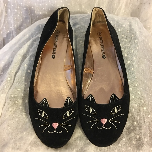 Meow Black Cat Flats