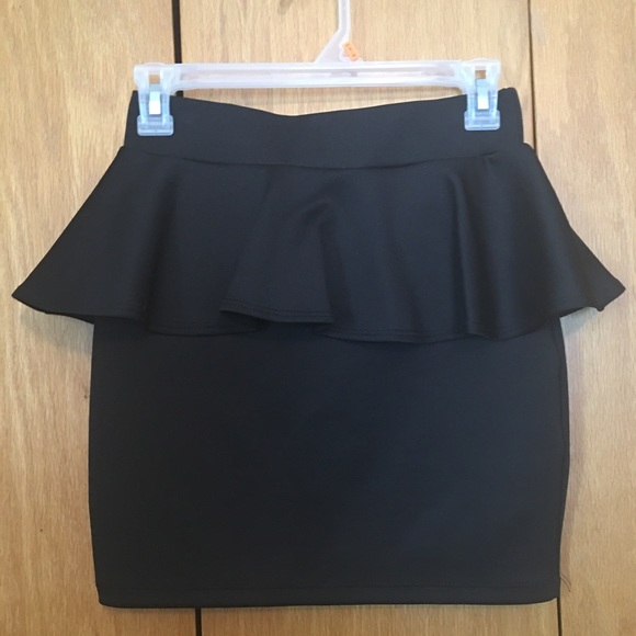Black Peplum Skirt