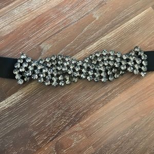 BCBG Maxazria Stretch Black Crystal Belt