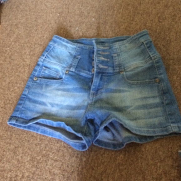 High waisted jean shorts