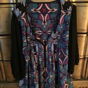 Black Sheer Muti Colored Blouse!! Pretty!!!😊