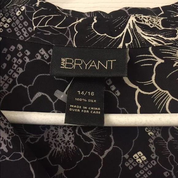 lane bryant 100% Silk Floral Button Down Blouse - Picture 2 of 4