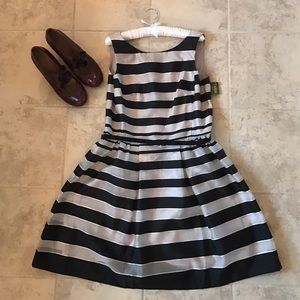 Sweet 50s style black and ivory A-line dress