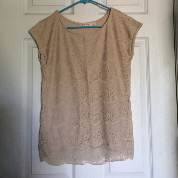 Tan lacy top
