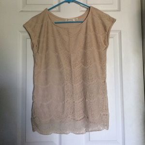Tan lacy top