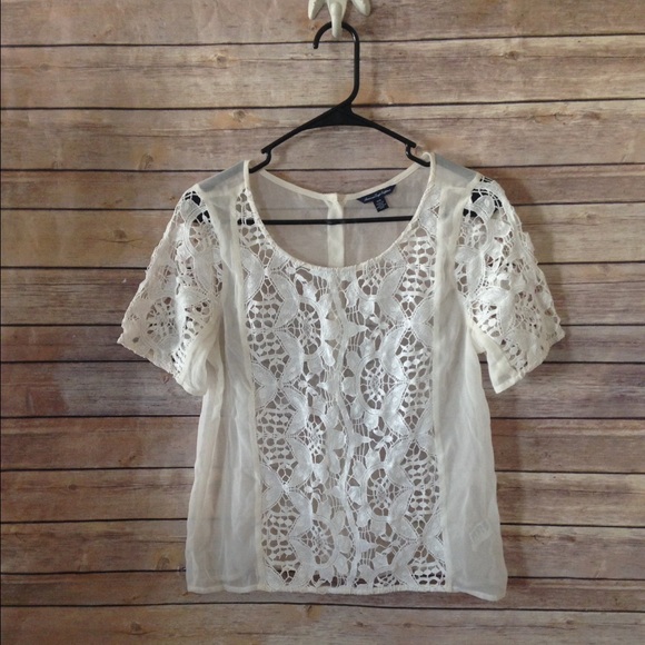 American Eagle Outfitters Tops - 🔴5 for $35 American Eagle Sheer Crochet Top sz M