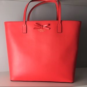 kate spade Bags - Bright coral Kate Spade Tori leather tote kate spade Bags - Bright coral Kate Spade Tori leather tote