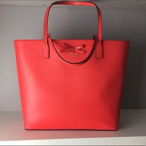 kate spade Bags - Bright coral Kate Spade Tori leather tote kate spade Bags - Bright coral Kate Spade Tori leather tote