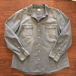 J. Crew Women’s Chambray Long Sleeve Button-down Shirt