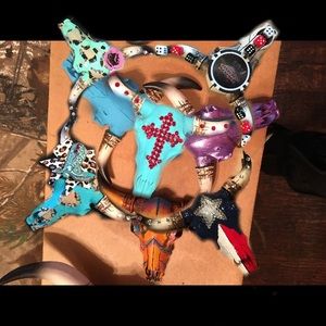 Faux cow skull ornaments and decorations
