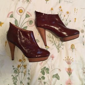 Baci "Lagoon" Red Leather Platform Heels