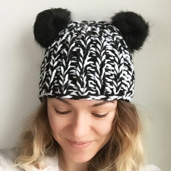 ๐HP๐ - MARLED KNIT DOUBLE POM HAT - - Picture 3 of 3