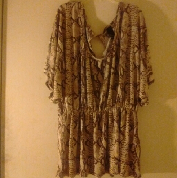 Animal print batwing top