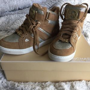 Michael Kors glitter suede high top sneaker
