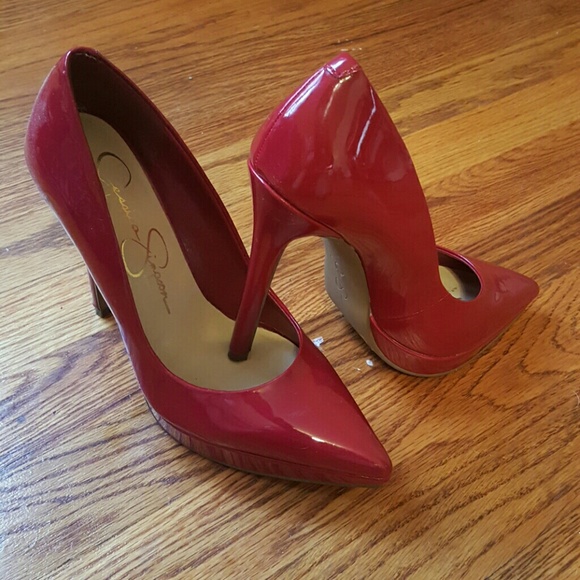 Jessica Simpson Red Pumps, like new