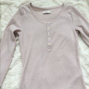 Abercrombie pink sweater knit Henley top
