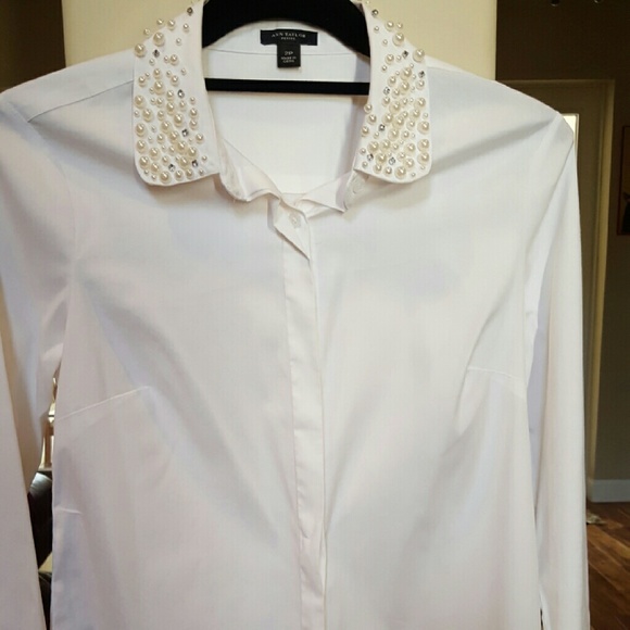 Ann Taylor bejeweled shirt petite size 2