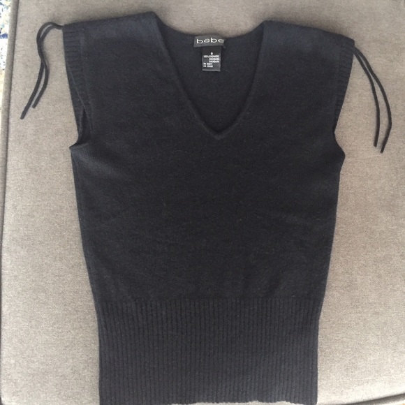 Bebe Black Cashmere Sweater Vest